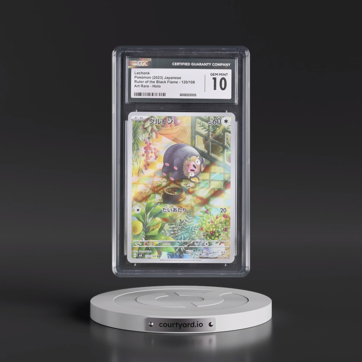 2023 Pokémon SV3-Ruler of the Black Flame #120 Lechonk - Art Rare (CGC 10 GEM MINT)