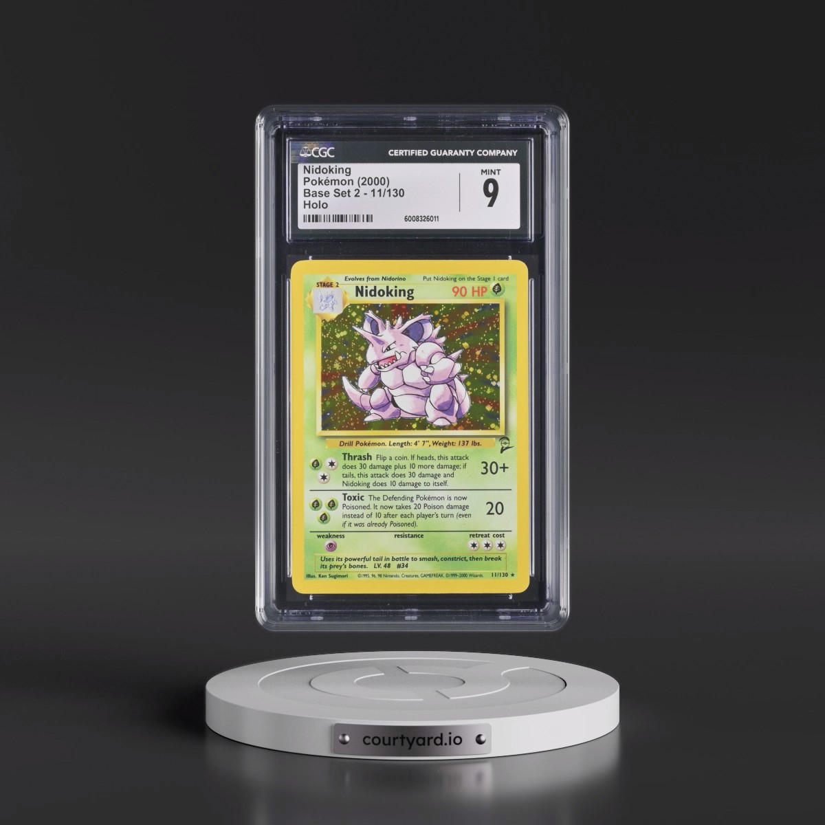 2000 Base Set 2 #11/130 Nidoking - Holo (CGC 9 MINT)
