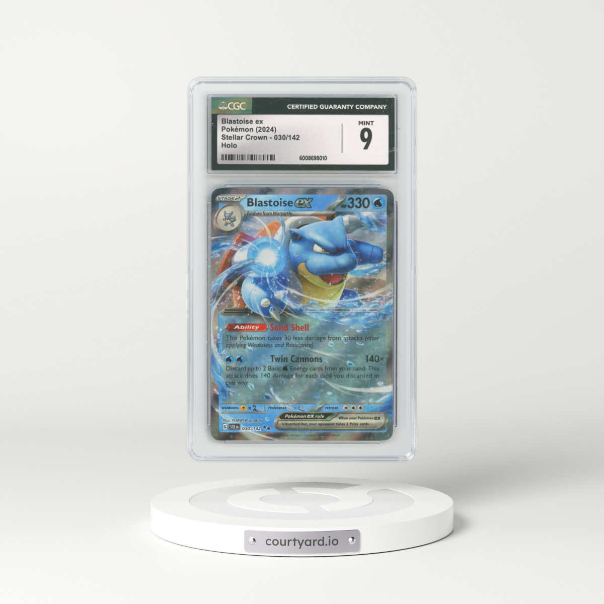2024 Pokémon Scr EN-Stellar Crown #030 Blastoise EX - Holo (CGC 9 MINT)
