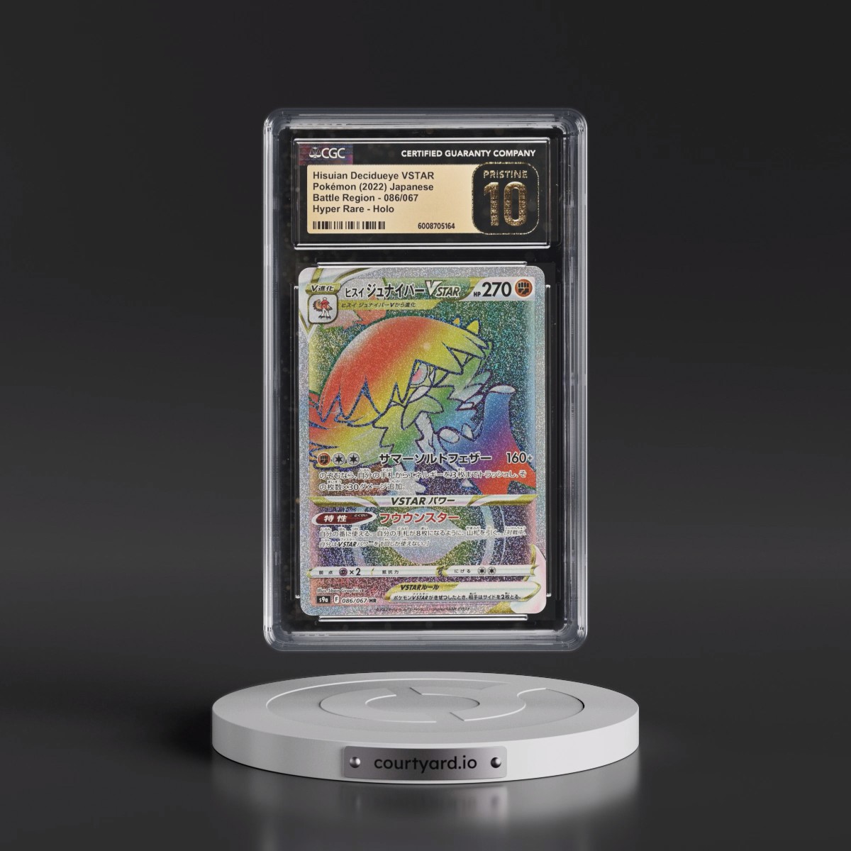 2022 Battle Region #086/067 Hisuian Decidueye VSTAR - Hyper Rare Holo (CGC 10 PRISTINE)