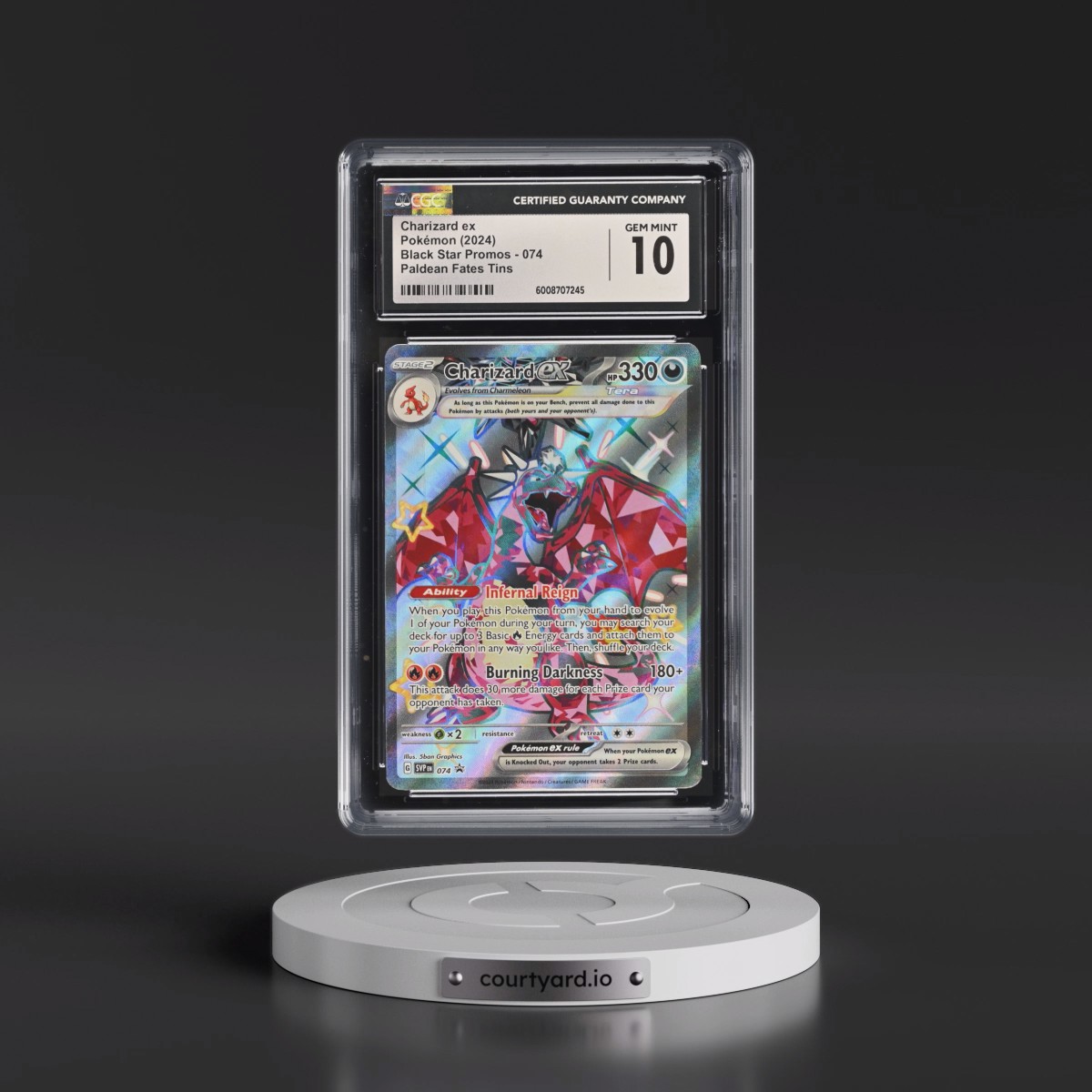 2023 Black Star Promos - Scarlet & Violet SVP EN #074 Charizard ex - Paldean Fates Tin (Holo) (CGC 10 GEM MINT)