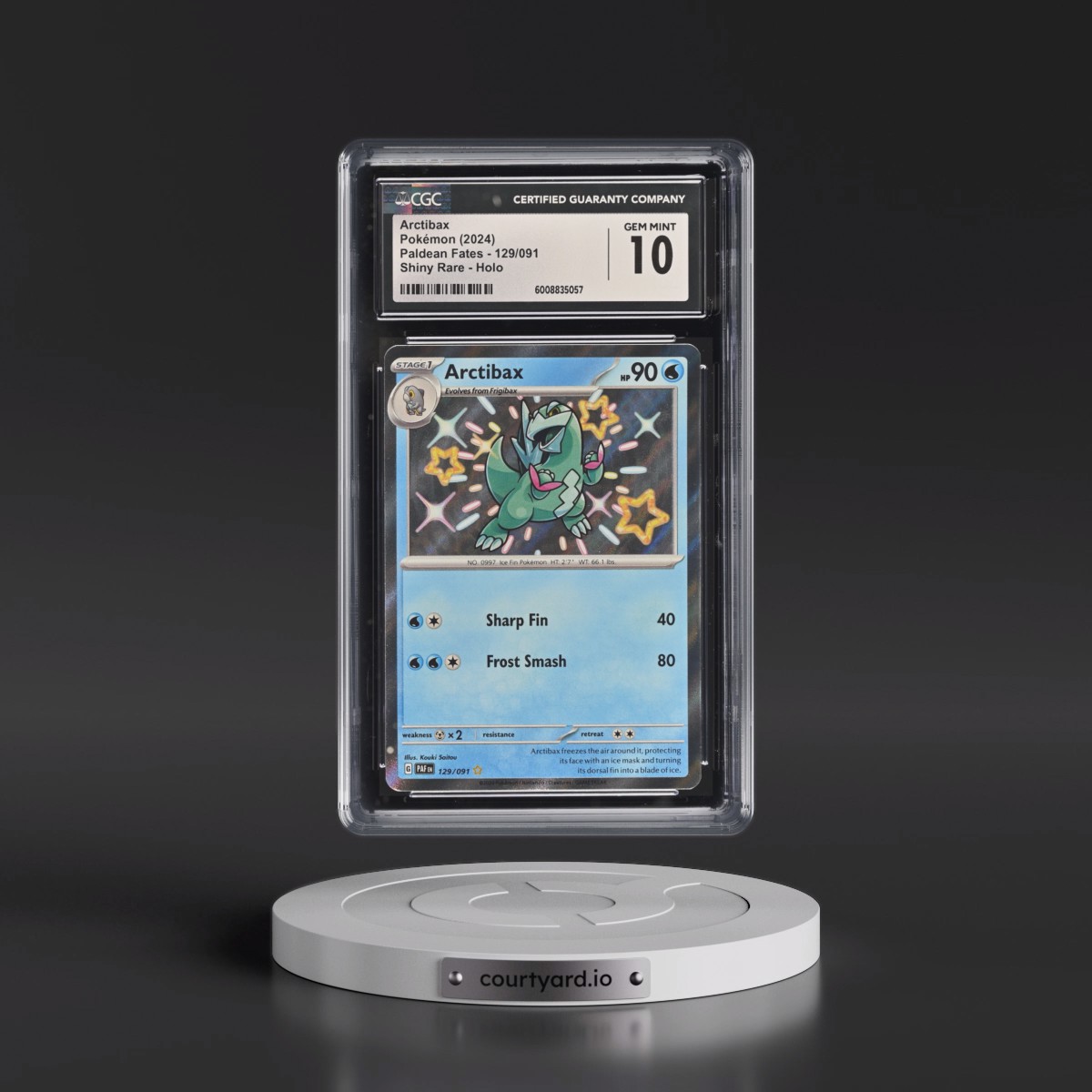 2024 Paldean Fates - PAF EN #129/091 Arctibax - Shiny Rare Holo (CGC 10 GEM MINT)