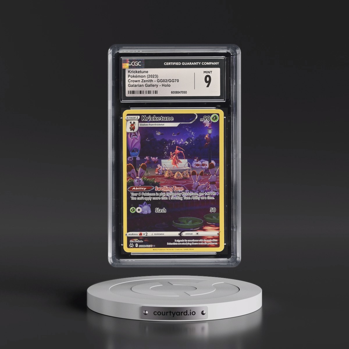 2023 Crown Zenith #GG02/GG70 Kricketune - Galarian Gallery Holo (CGC 9 MINT)
