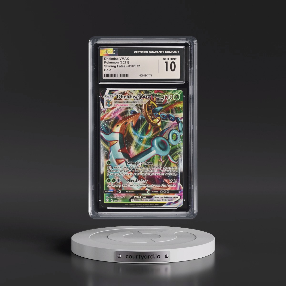 2021 Shining Fates Dhelmise VMAX - Holo #010/072 CGC 10