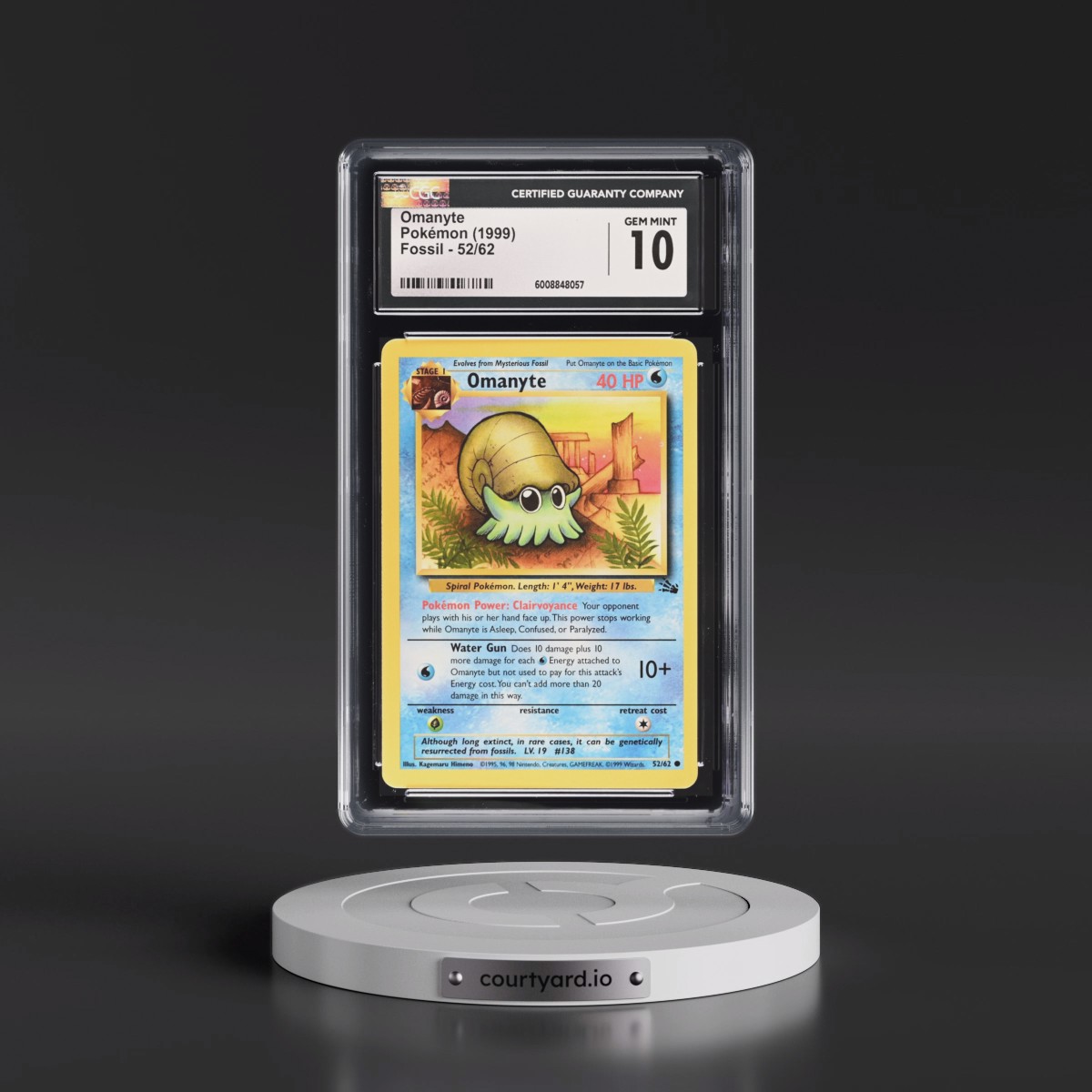 1999 Fossil #52/62 Omanyte (CGC 10 GEM MINT)