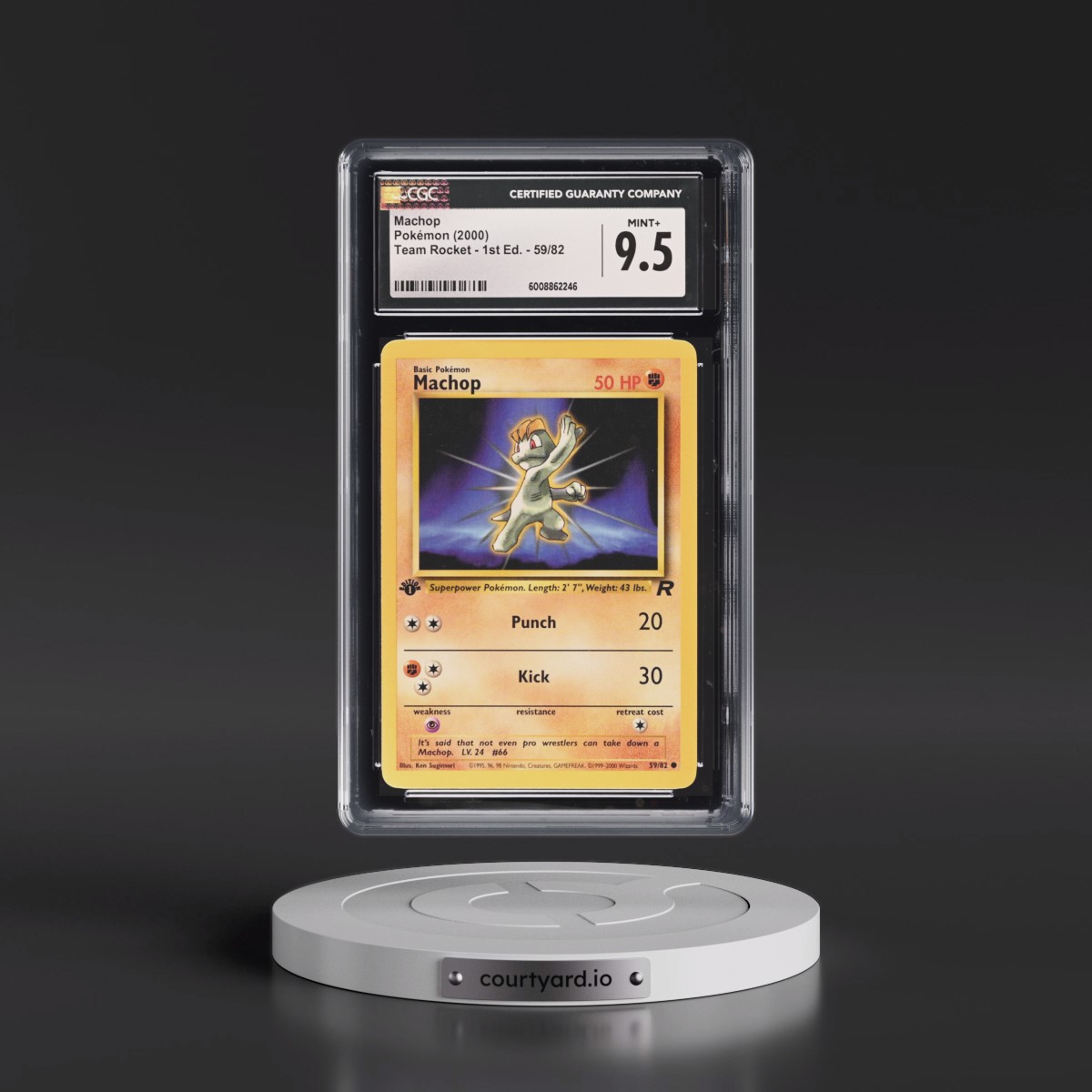 2000 Team Rocket #59/82 Machop - 1st Edition 1st Edition (CGC 9.5 MINT+)