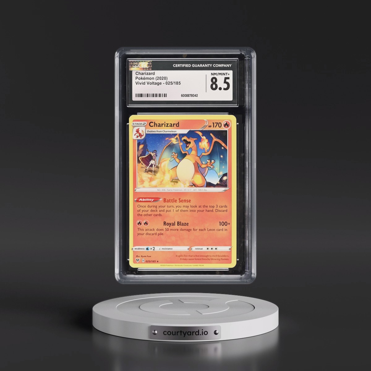 2020 Vivid Voltage #025/185 Charizard (CGC 8.5 NM-MT+)