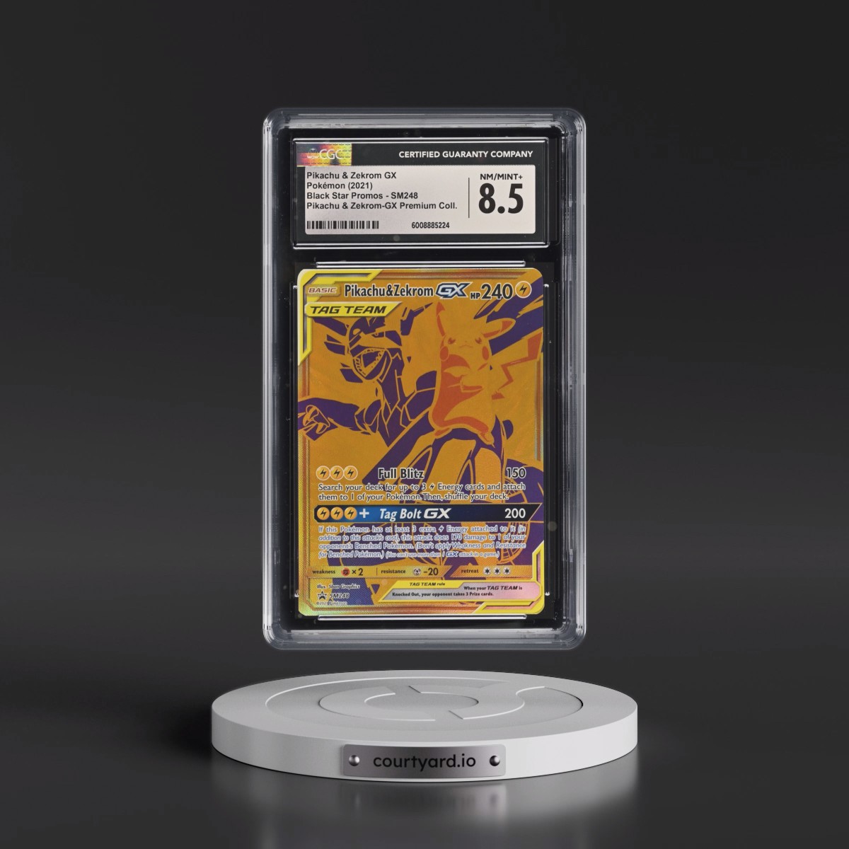 2016 Black Star Promos - Sun & Moon #SM248 Pikachu & Zekrom GX - Pikachu & Zekrom GX Premium Collection (Holo) (CGC 8.5 NM-MT+)