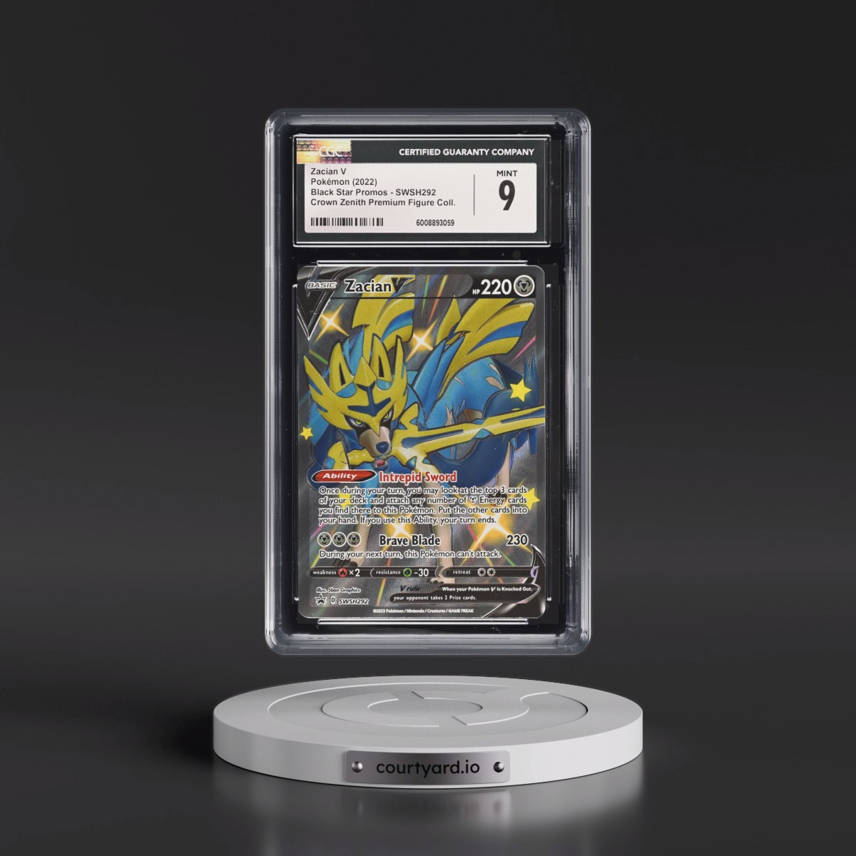 2017 Black Star Promos - Sword & Shield #SWSH292 Zacian V - Holo Crown Zenith Premium Figure Collection (CGC 9 MINT)