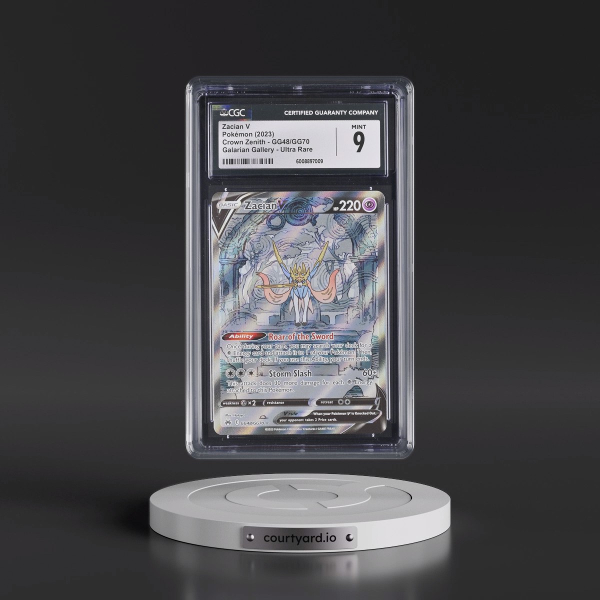 2023 Crown Zenith Zacian V - Galarian Gallery Holo #GG48/GG70 CGC 9