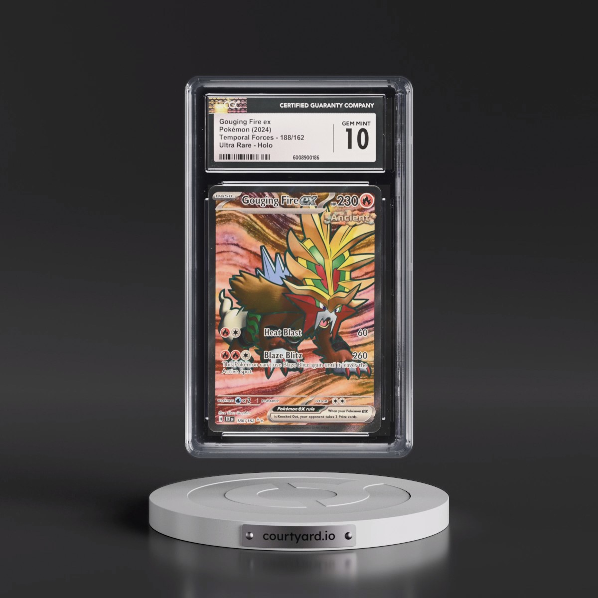 2023 Temporal Forces - TEF EN #188/162 Gouging Fire ex - Ultra Rare Holo (CGC 10 GEM MINT)