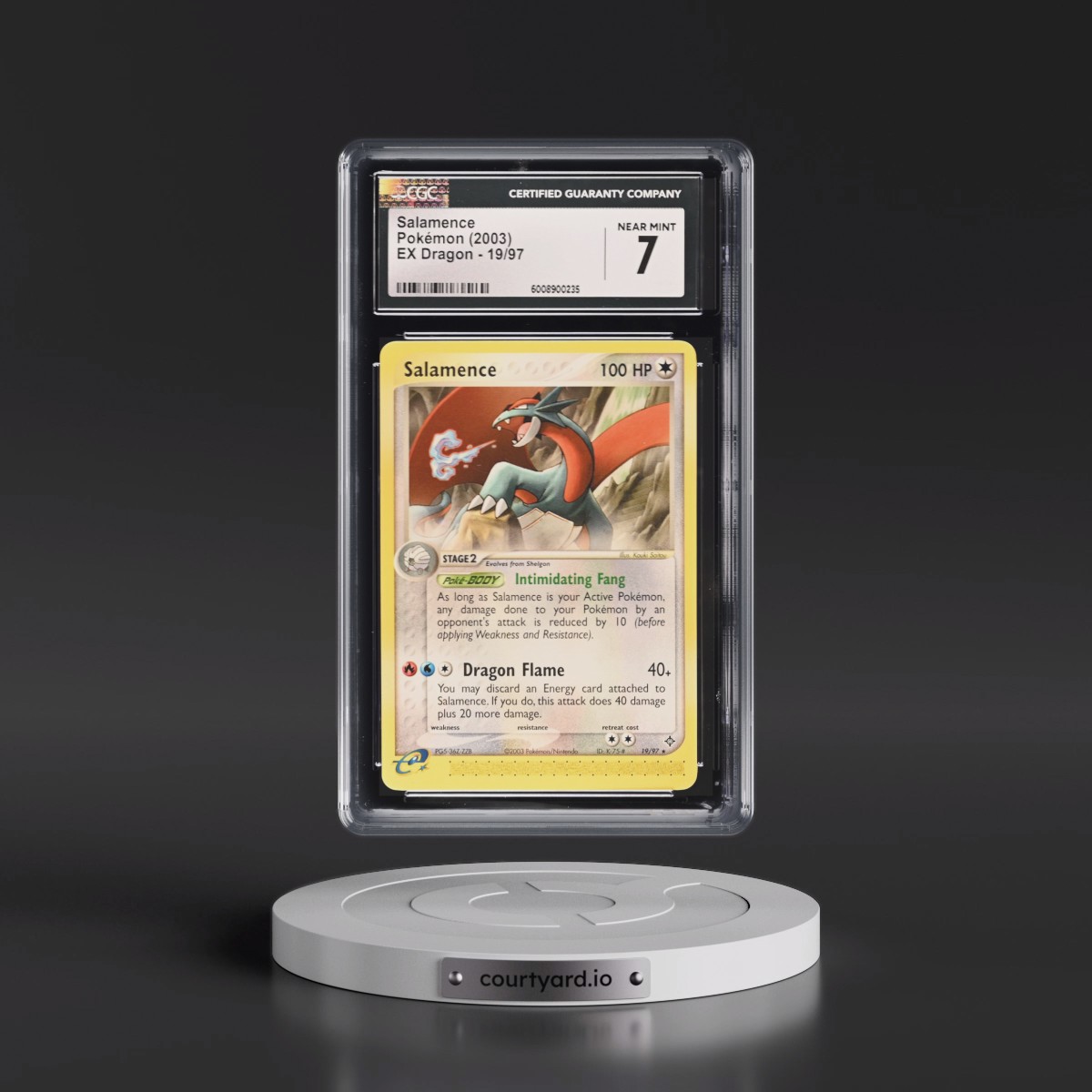 2003 EX Dragon (2003 Copyright, w/ "e" Symbol) #19/97 Salamence - (Non-Holo) (CGC 7 NM)