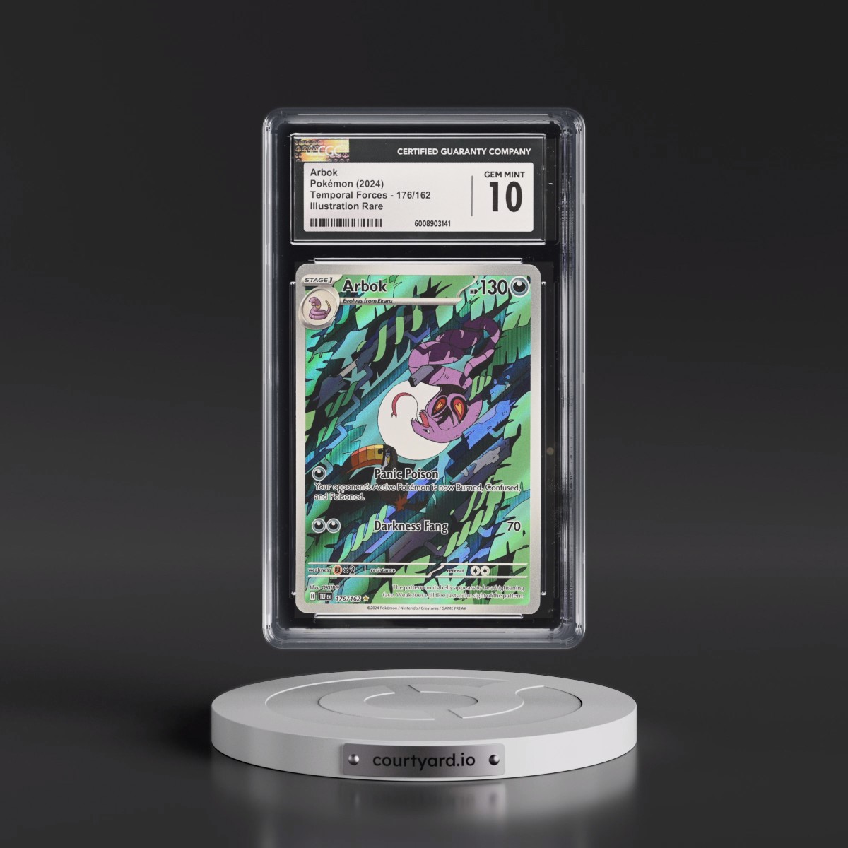 2023 Temporal Forces - TEF EN #176/162 Arbok - Illustration Rare Holo (CGC 10 GEM MINT)