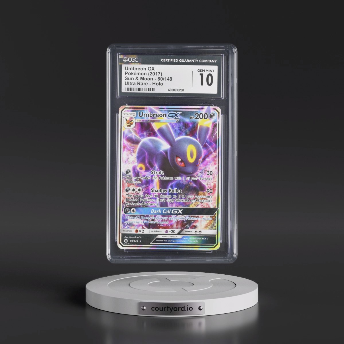 2017 Sun & Moon #80/149 Umbreon GX - Holo (CGC 10 GEM MINT)