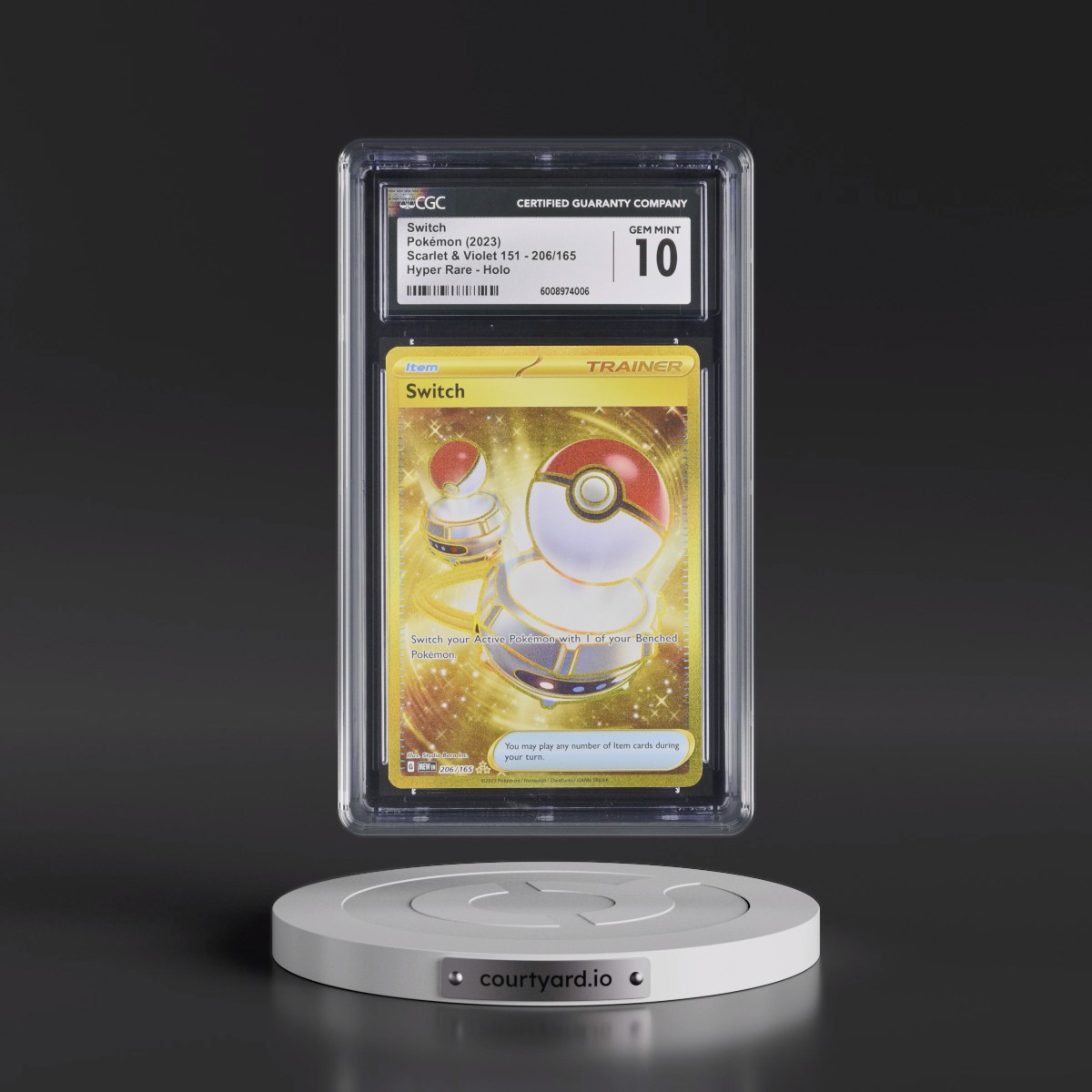 2023 Scarlet & Violet 151 - MEW EN #206/165 Switch - Hyper Rare Holo (CGC 10 GEM MINT)
