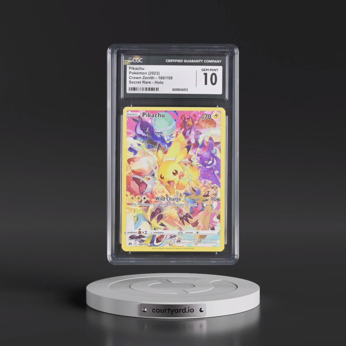 2023 Crown Zenith #160/159 Pikachu - Secret Rare Holo (CGC 10 GEM MINT)