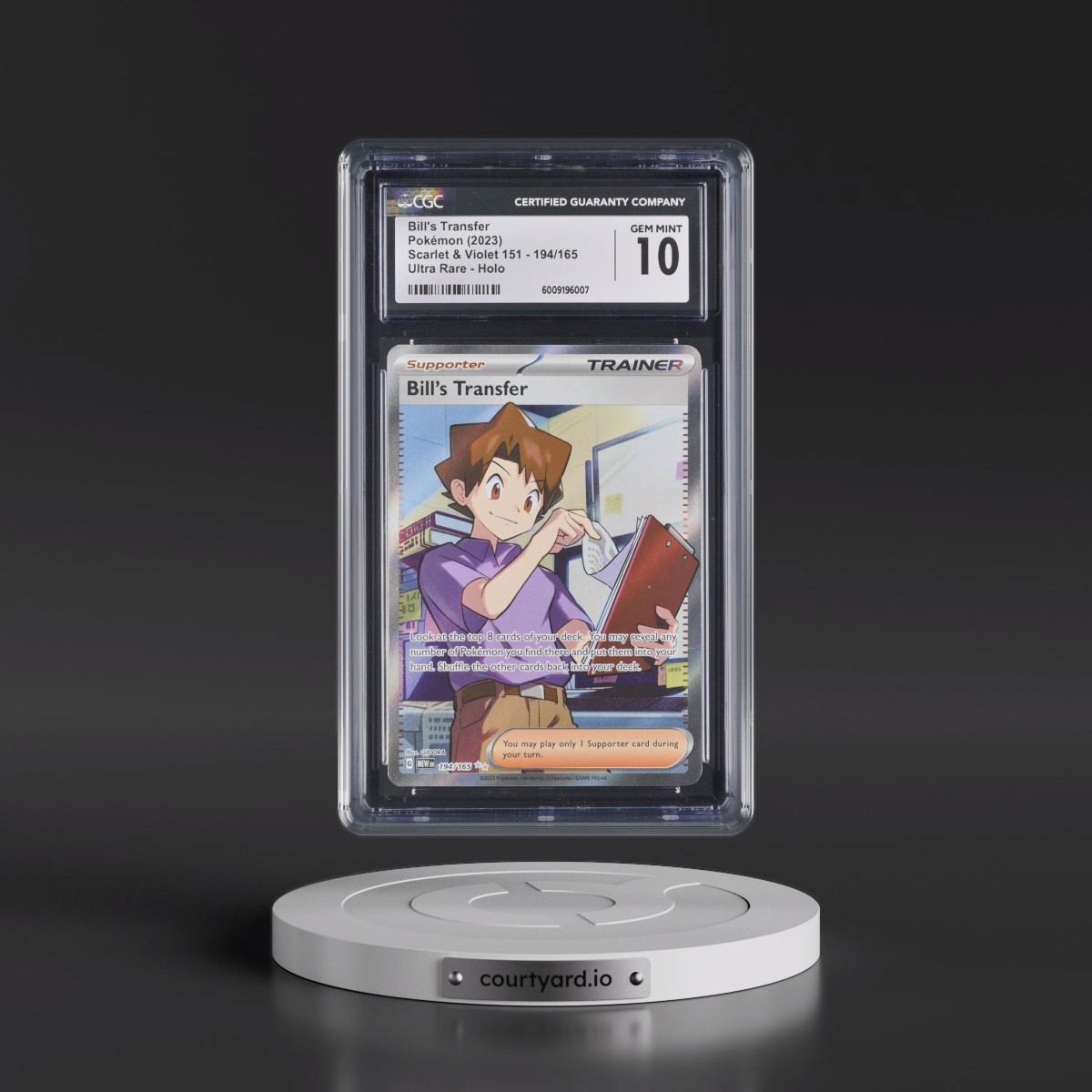2023 Scarlet & Violet 151 - MEW EN #194/165 Bill's Transfer - Ultra Rare Holo (CGC 10 GEM MINT)