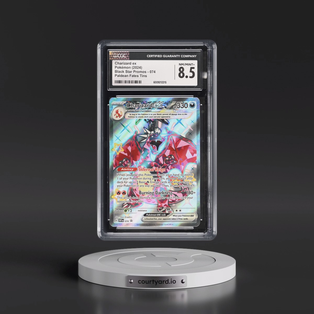 2023 Black Star Promos - Scarlet & Violet SVP EN #074 Charizard ex - Paldean Fates Tin (Holo) (CGC 8.5 NM-MT+)