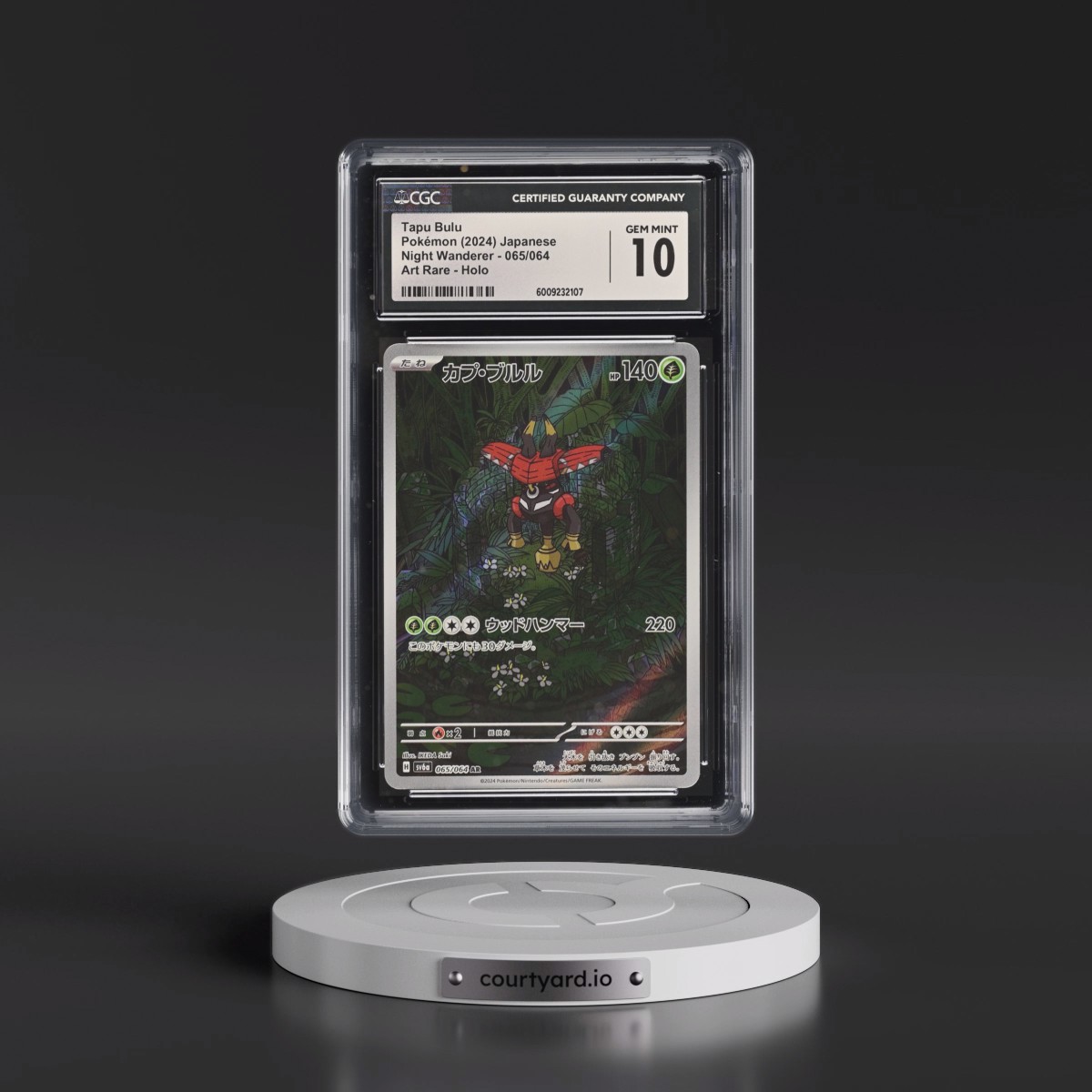 2024 Pokémon Sv6a-Night Wanderer #065 Tapu Bulu - Art Rare (CGC 10 GEM MINT)