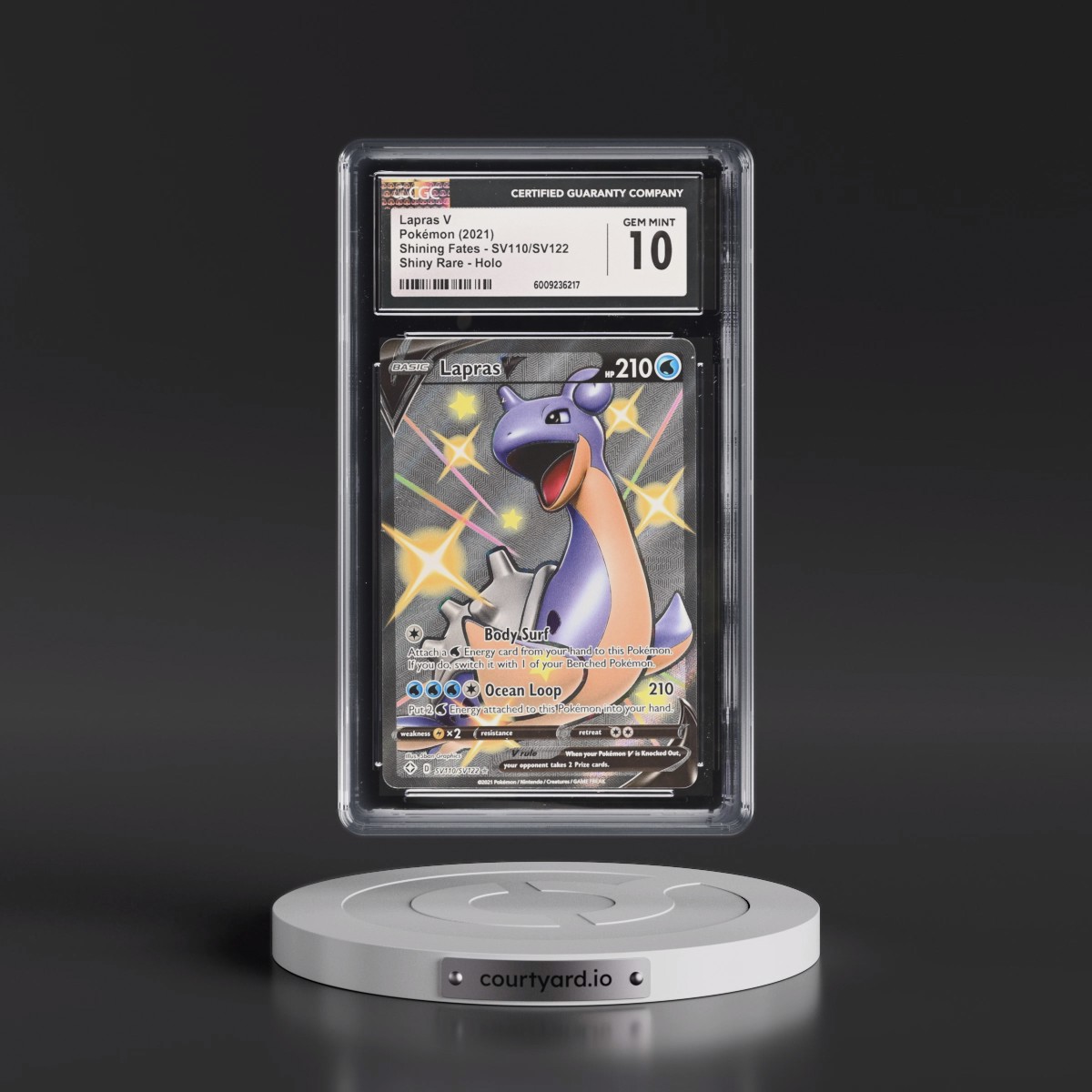2021 Shining Fates #SV110/SV122 Lapras V - Shiny Vault Holo (CGC 10 GEM MINT)
