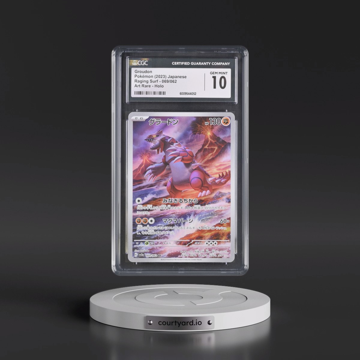 2023 Raging Surf #069/062 Groudon - Art Rare Holo (CGC 10 GEM MINT)