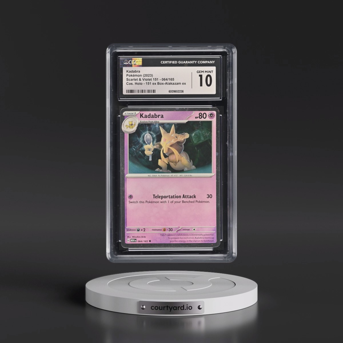 2023 Scarlet & Violet 151 - MEW EN #064/165 Kadabra - 151 Alakazam ex Collection (Cosmos Holo) (CGC 10 GEM MINT)