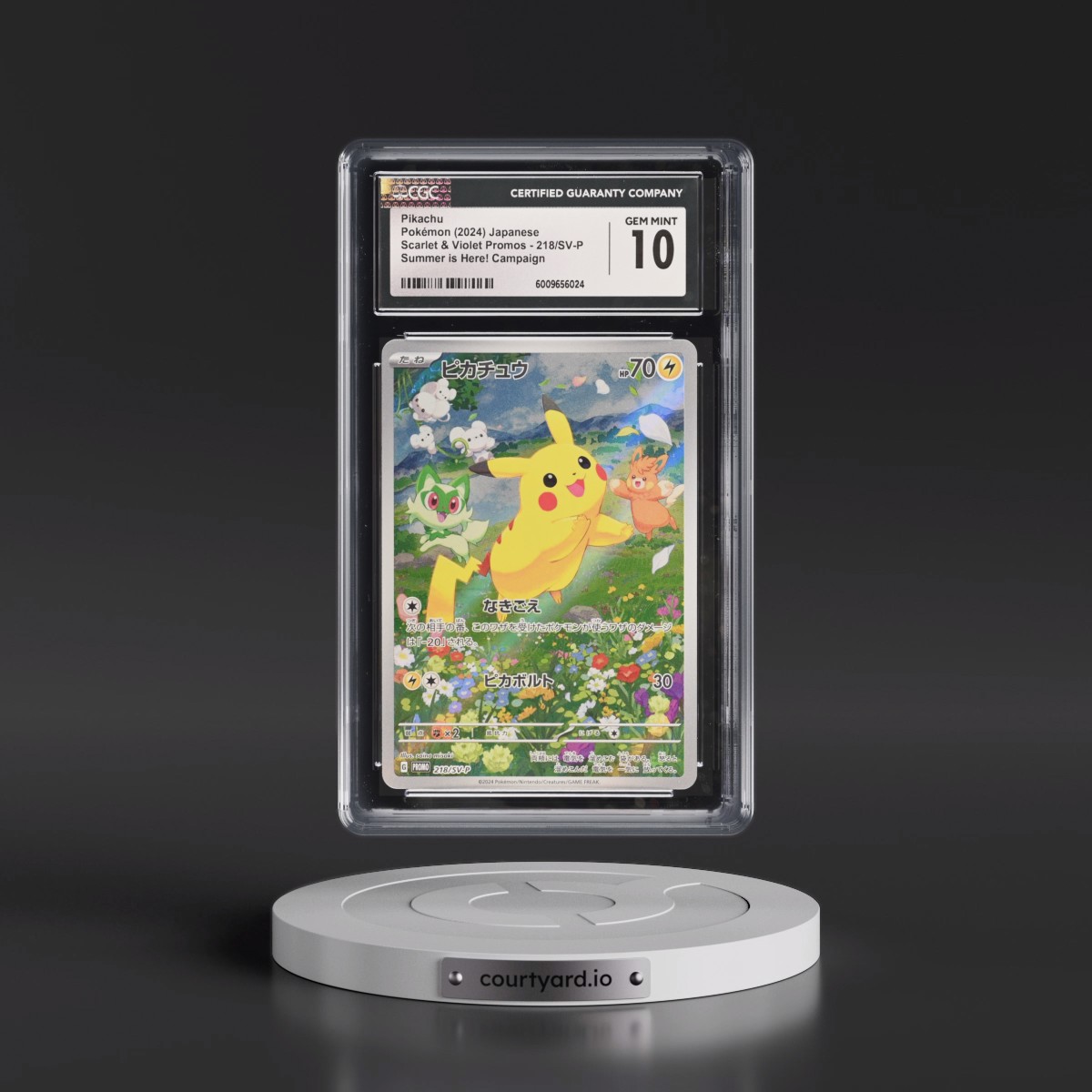 2022 Scarlet & Violet Promos #218/SV-P Pikachu - Summer is Here! Campaign (Holo) (CGC 10 GEM MINT)