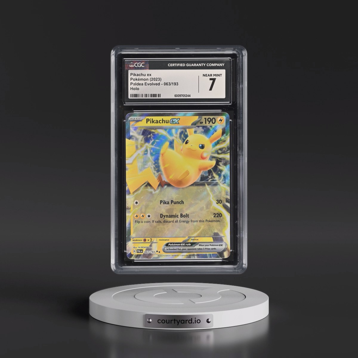 2023 Paldea Evolved - PAL EN #063/193 Pikachu ex - Holo (CGC 7 NM)