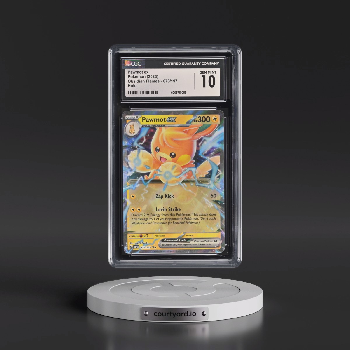 2023 Obsidian Flames - OBF EN #073/197 Pawmot ex - Holo (CGC 10 GEM MINT)
