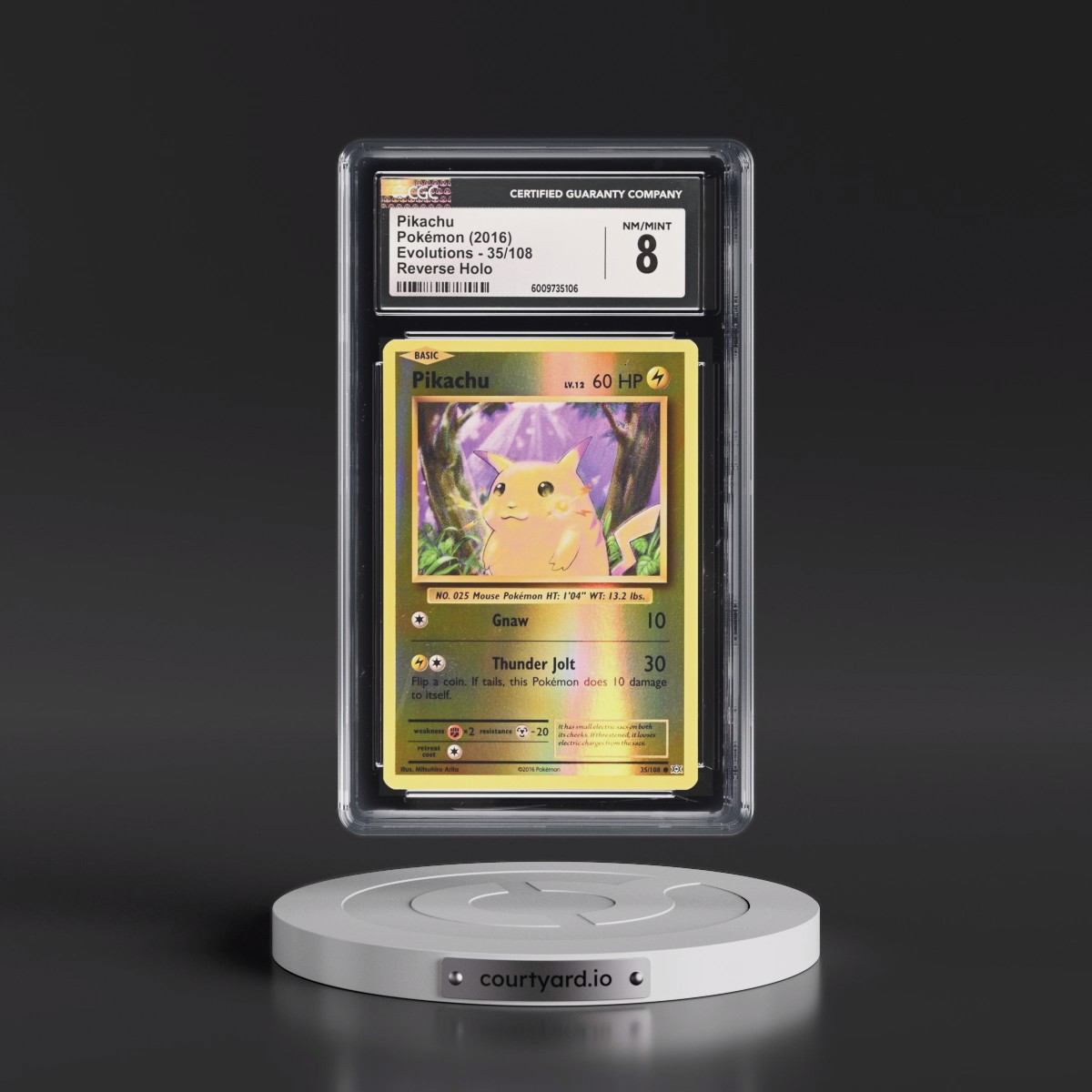 2016 Evolutions #35/108 Pikachu - Reverse Holo (CGC 8 NM-MT)
