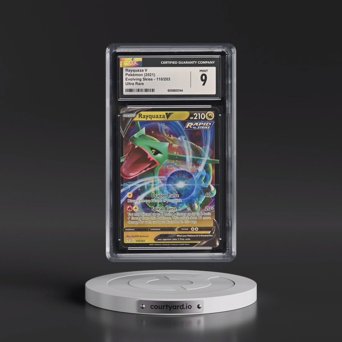 2021 Evolving Skies #110/203 Rayquaza V - Holo (CGC 9 MINT)