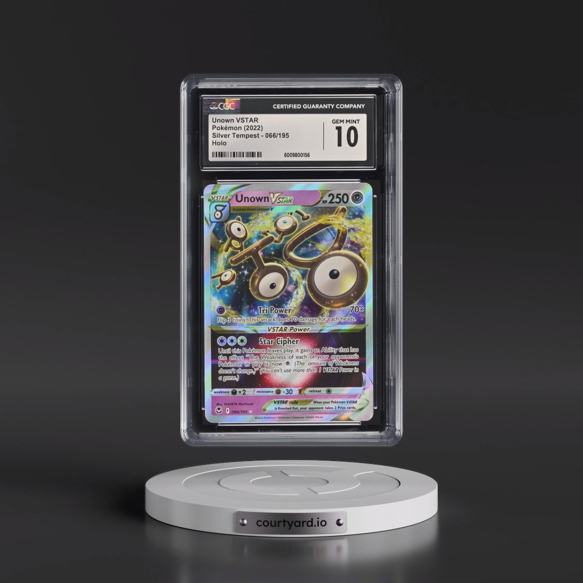 2022 Silver Tempest #066/195 Unown VSTAR - Holo (CGC 10 GEM MINT)