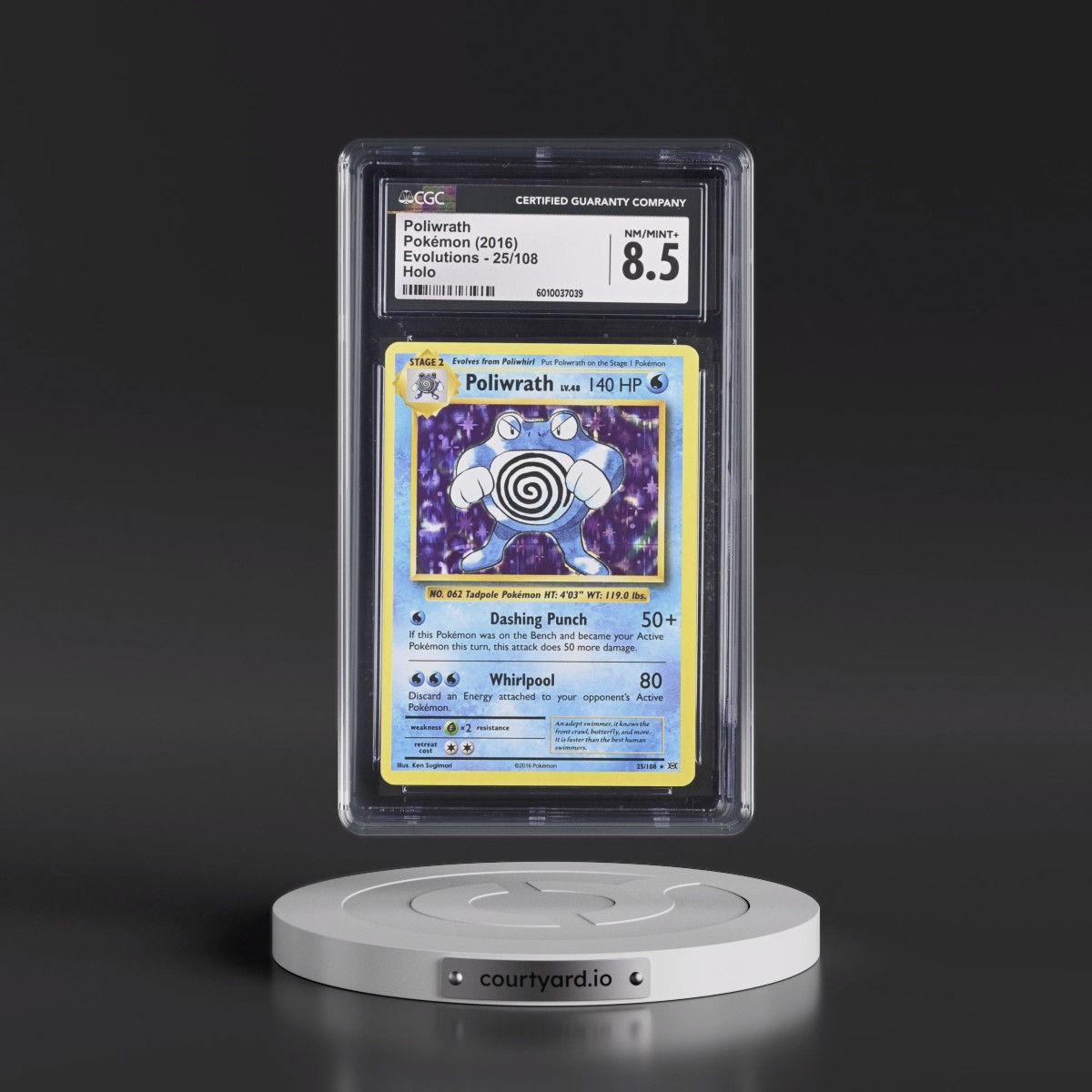 2016 Evolutions #25/108 Poliwrath - Holo (CGC 8.5 NM-MT+)