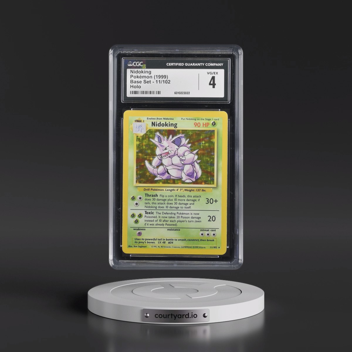 1999 Base Set #11/102 Nidoking - Holo (CGC 4 VG-EX)