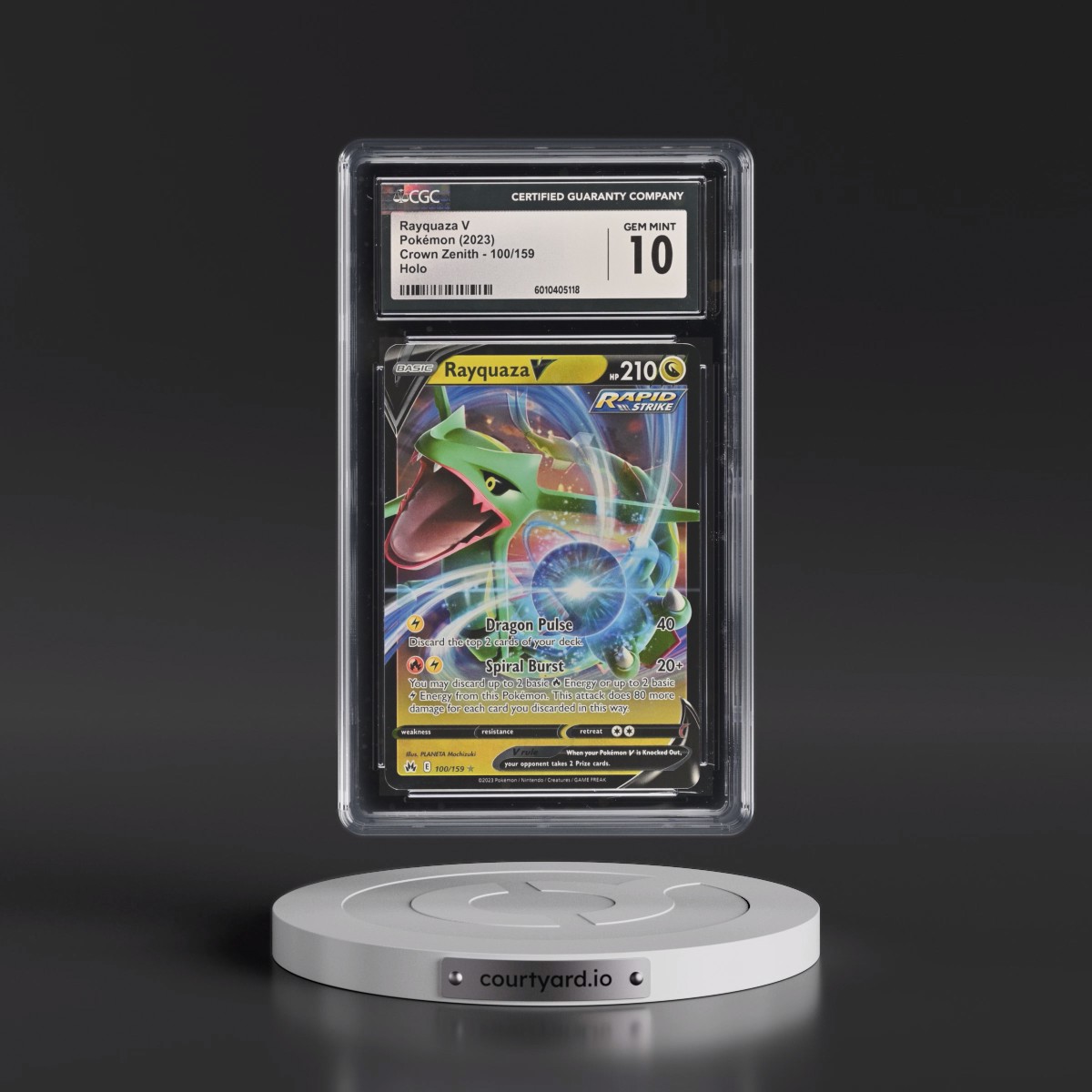 2023 Crown Zenith #100/159 Rayquaza V - Holo (CGC 10 GEM MINT)