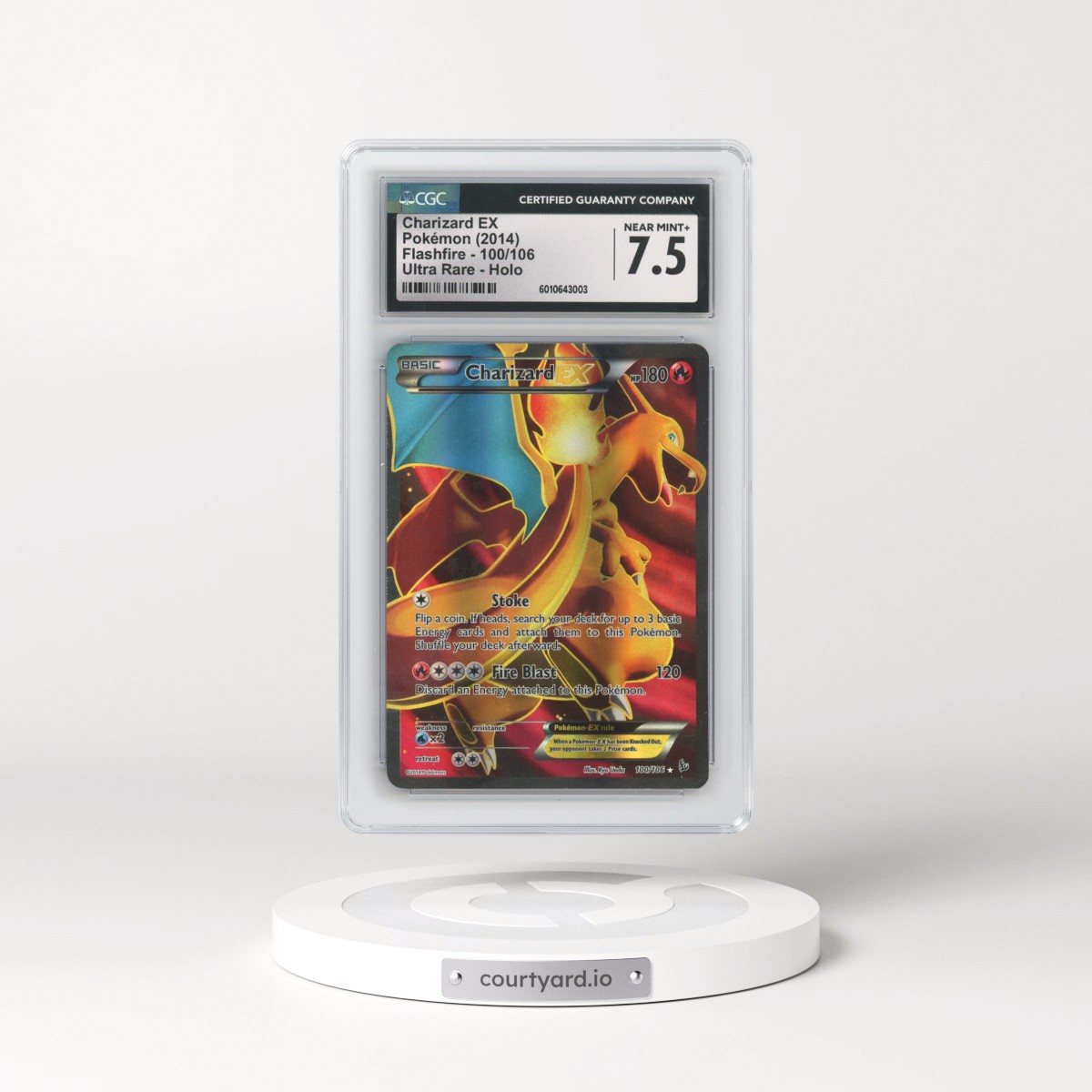 2014 Flashfire #100/106 Charizard EX - Ultra Rare Holo (CGC 7.5 NM+)
