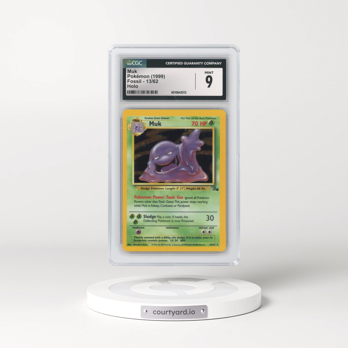 1999 Fossil #13/62 Muk - Galaxy Star Holo (CGC 9 MINT)