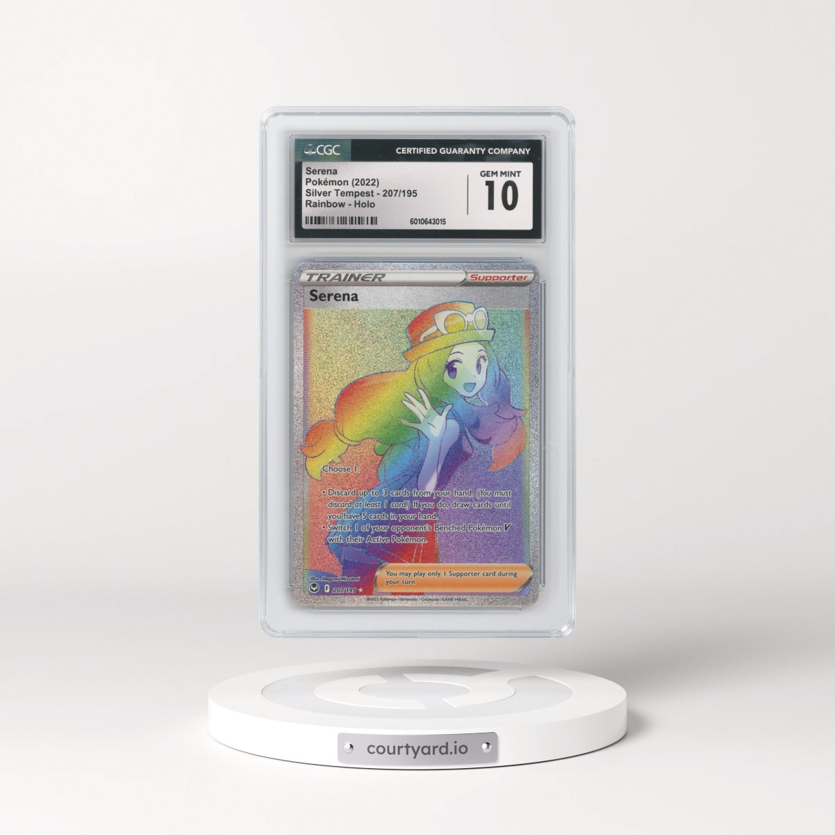 2022 Silver Tempest #207/195 Serena - Rainbow Rare Holo (CGC 10 GEM MINT)