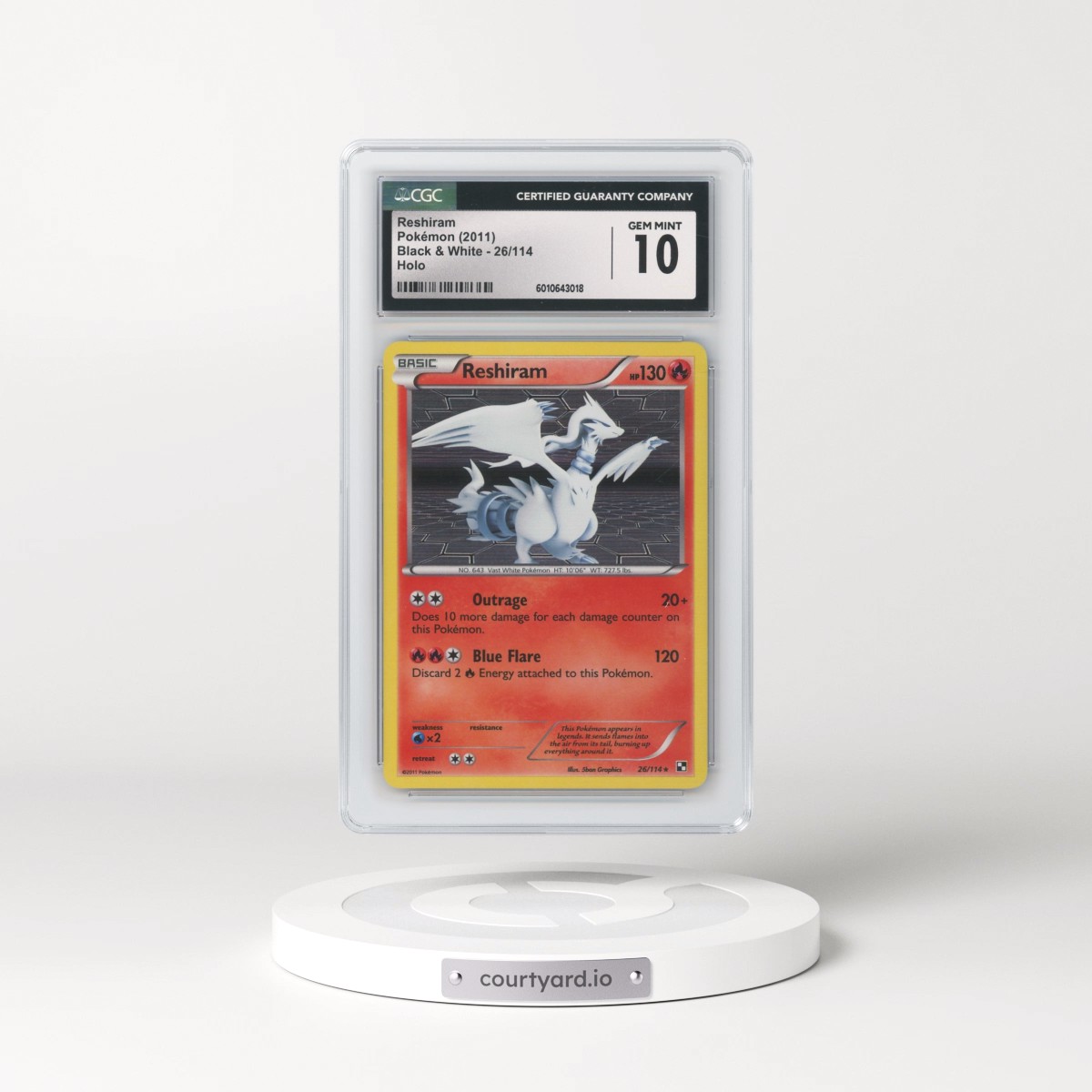 2011 Pokémon Black & White #26 Reshiram - Holo (CGC 10 GEM MINT)