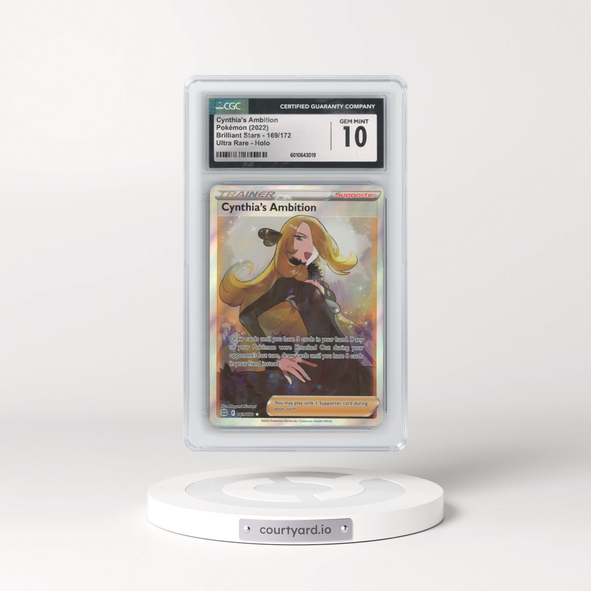 2022 Brilliant Stars #169/172 Cynthia's Ambition - Ultra Rare Holo (CGC 10 GEM MINT)