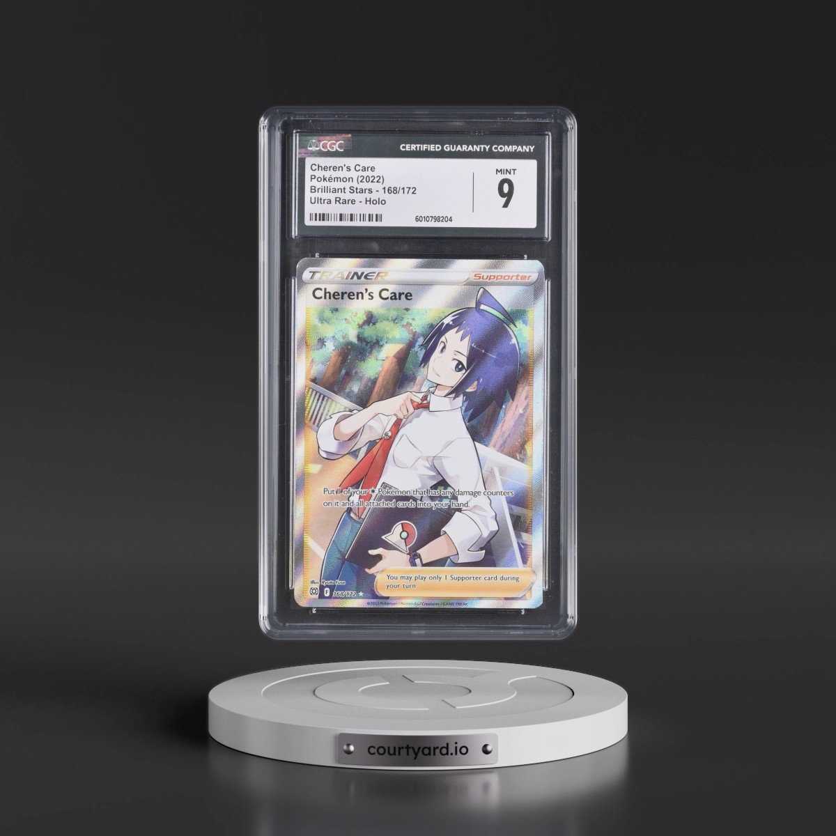 2022 Brilliant Stars #168/172 Cheren's Care - Ultra Rare Holo (CGC 9 MINT)