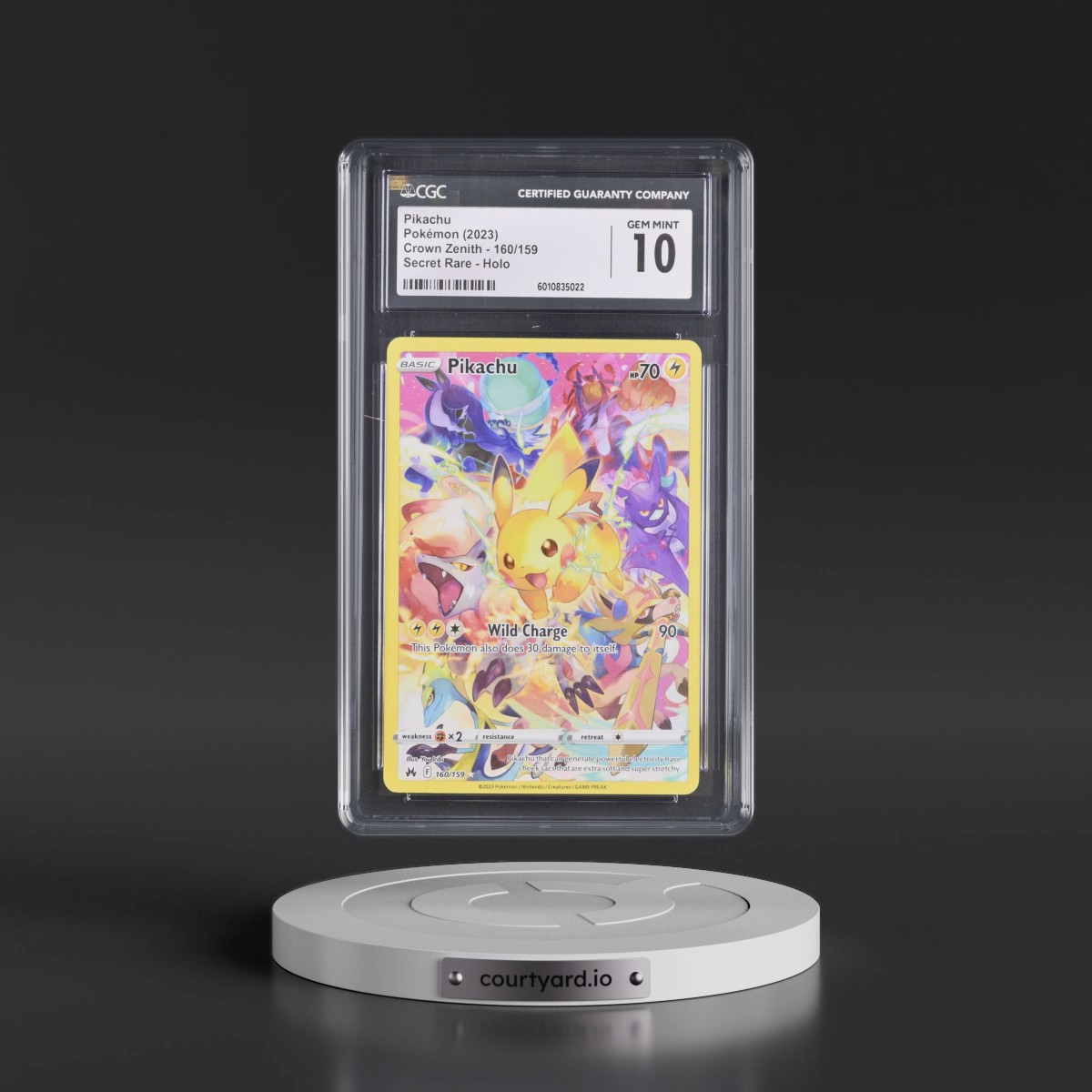 2023 Crown Zenith #160/159 Pikachu - Secret Rare Holo (CGC 10 GEM MINT)