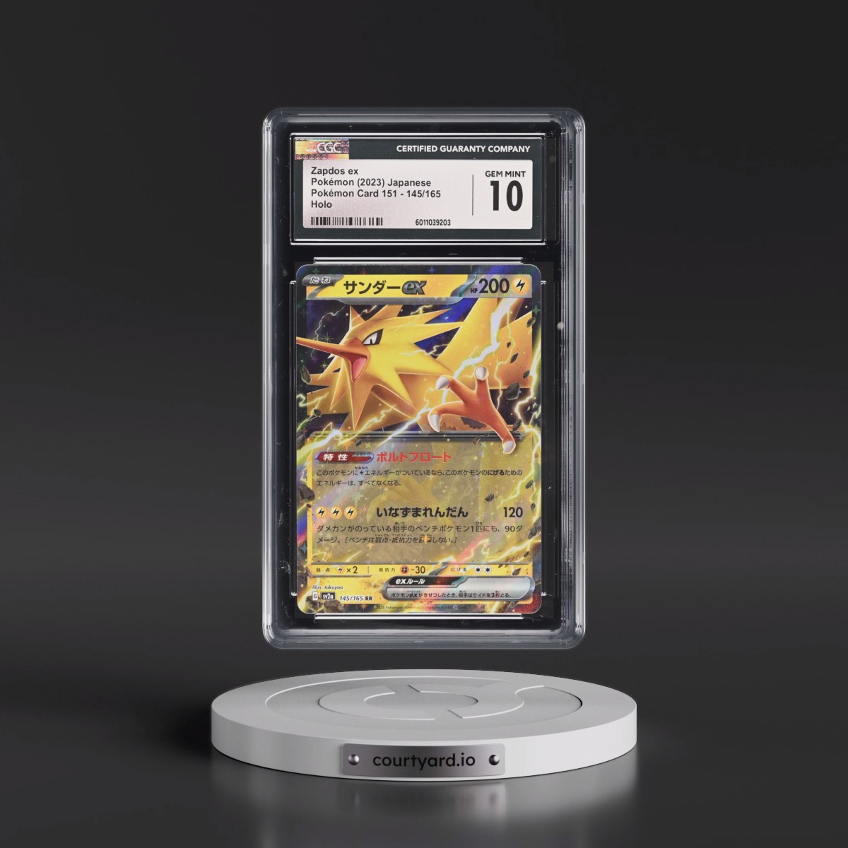 2023 Pokémon Card 151 #145/165 Zapdos ex - Holo (CGC 10 GEM MINT)