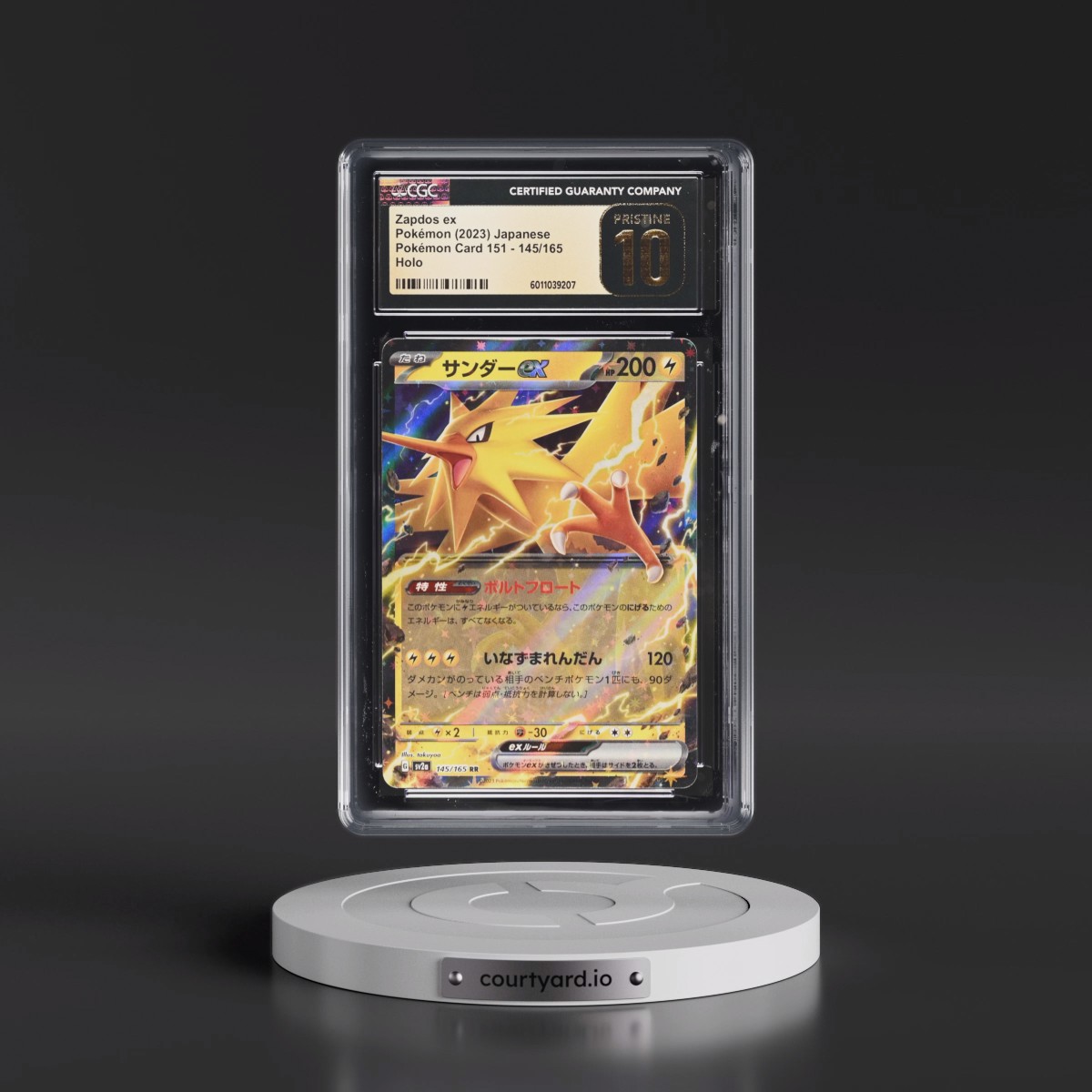 2023 Pokémon Card 151 #145/165 Zapdos ex - Holo (CGC 10 PRISTINE)