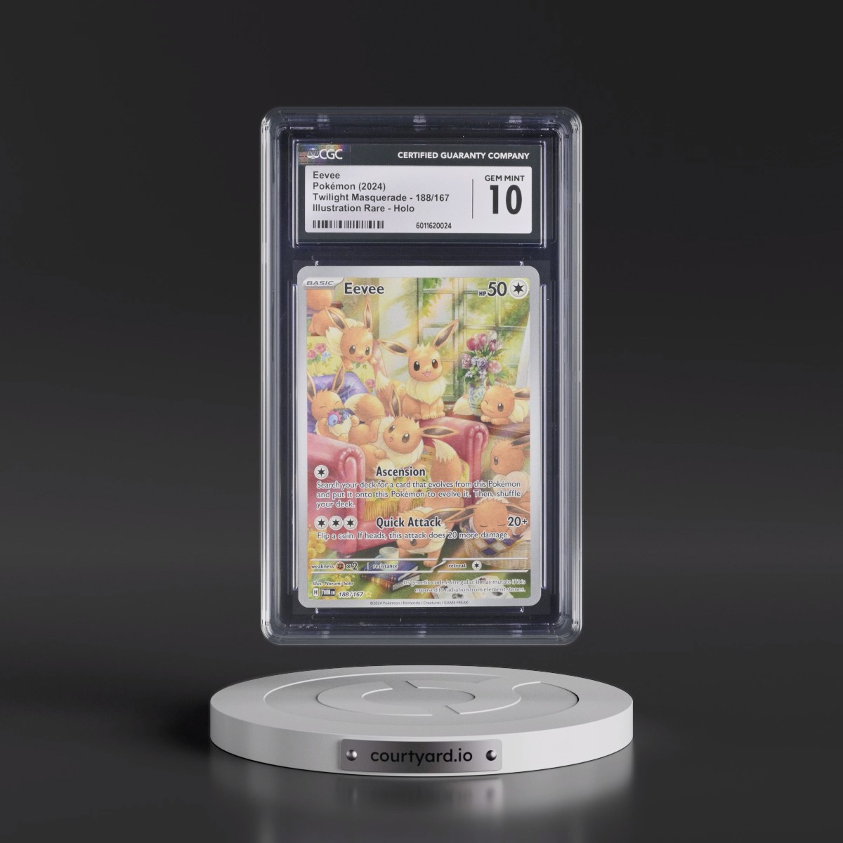 2024 Twilight Masquerade - TWM EN #188/167 Eevee - Illustration Rare Holo (CGC 10 GEM MINT)