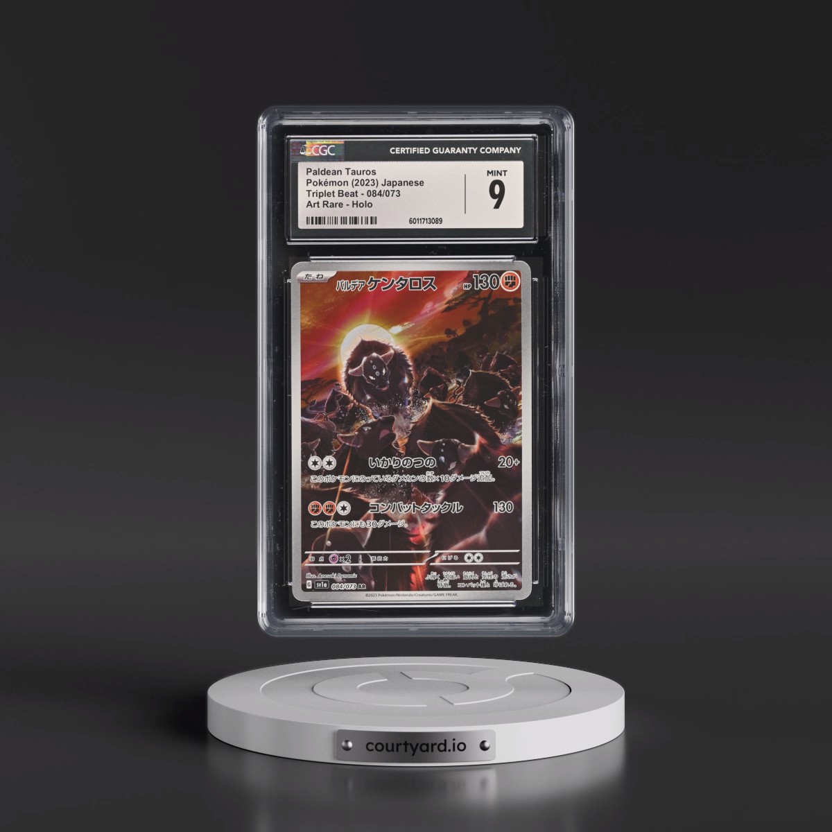2023 Triplet Beat #084/073 Paldean Tauros - Art Rare Holo (CGC 9 MINT)