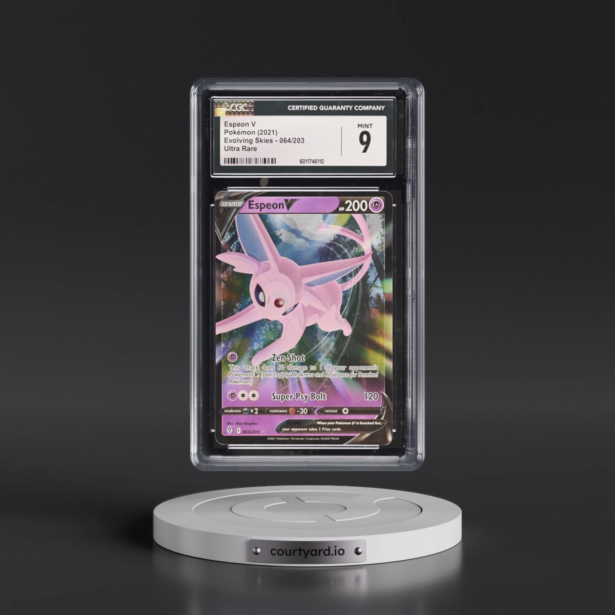 2021 Evolving Skies #064/203 Espeon V - Holo (CGC 9 MINT)