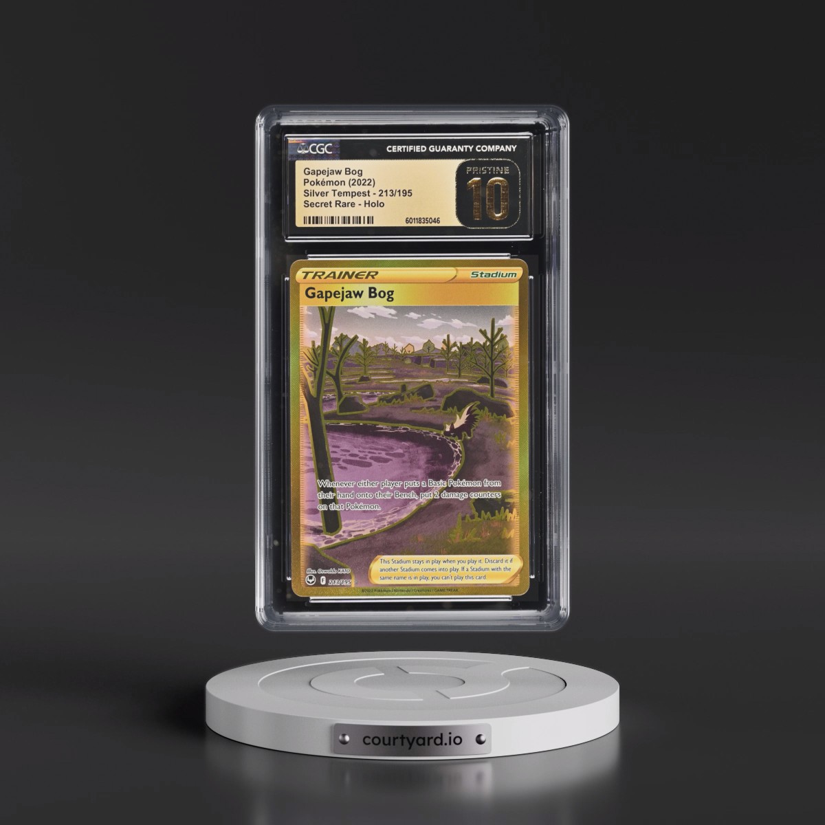 2022 Silver Tempest #213/195 Gapejaw Bog - Secret Rare Holo (CGC 10 PRISTINE)