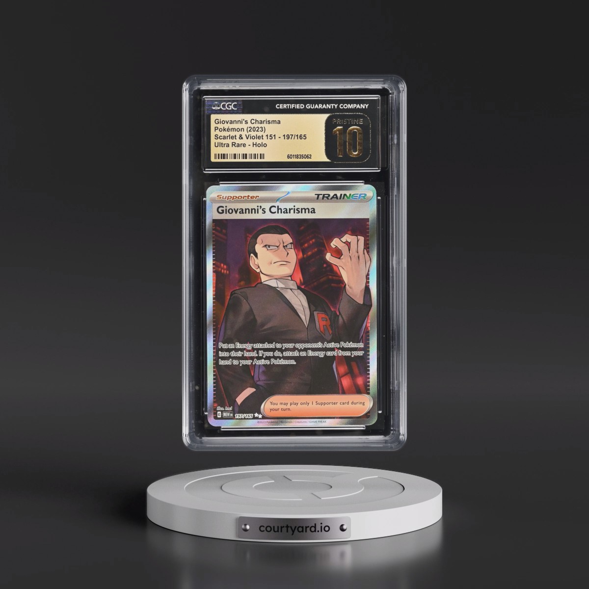 2023 Scarlet & Violet 151 - MEW EN #197/165 Giovanni's Charisma - Ultra Rare Holo (CGC 10 PRISTINE)