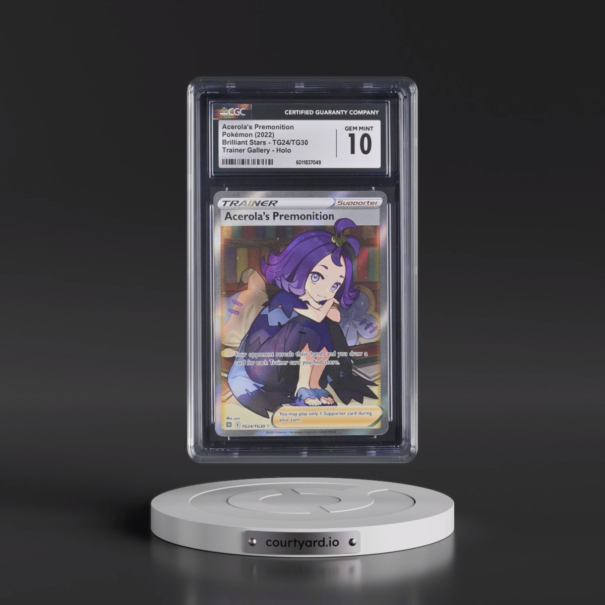 2022 Brilliant Stars #TG24/TG30 Acerola's Premonition - Trainer Gallery Holo (CGC 10 GEM MINT)